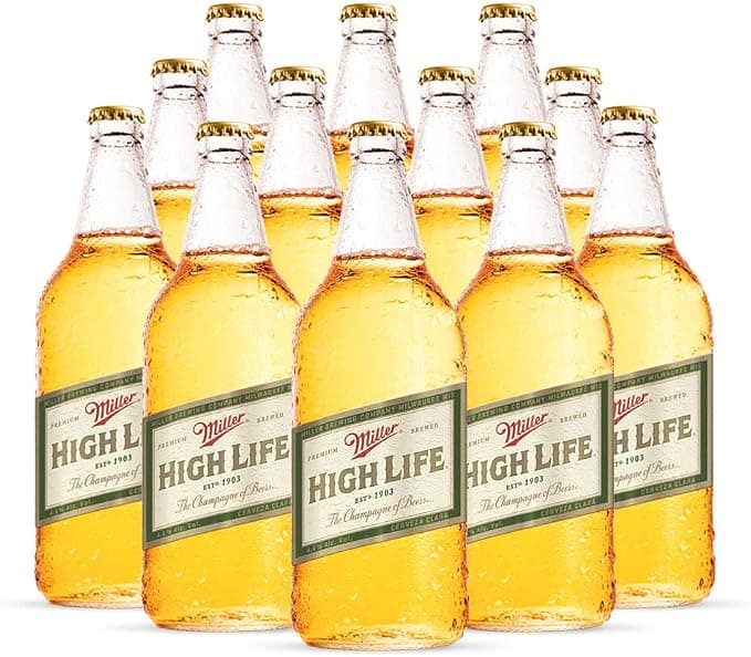Miller High Life Cerveza Lager 12 Botellas 940ml