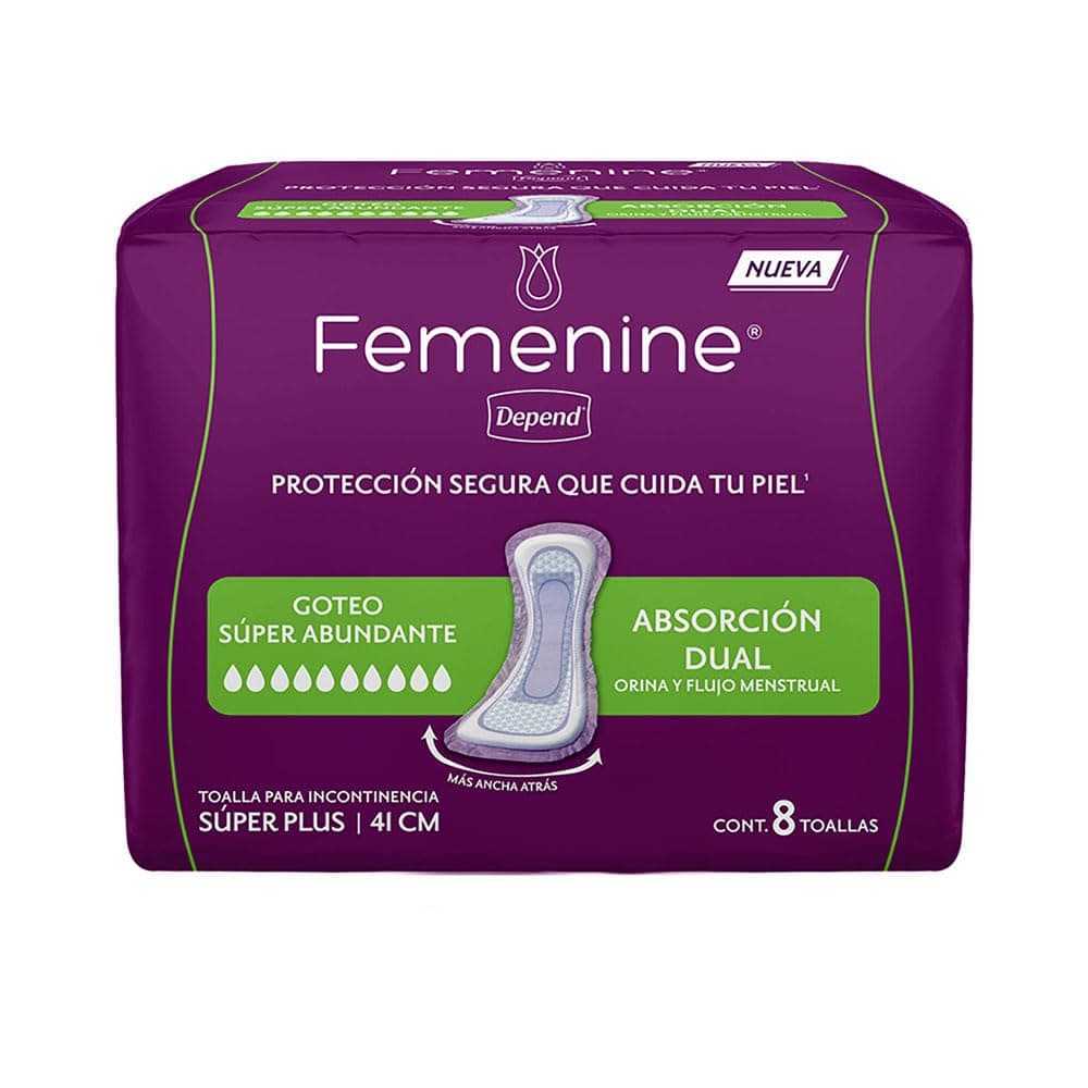 Depend Femenine Toalla Super Plus para Incontiencia