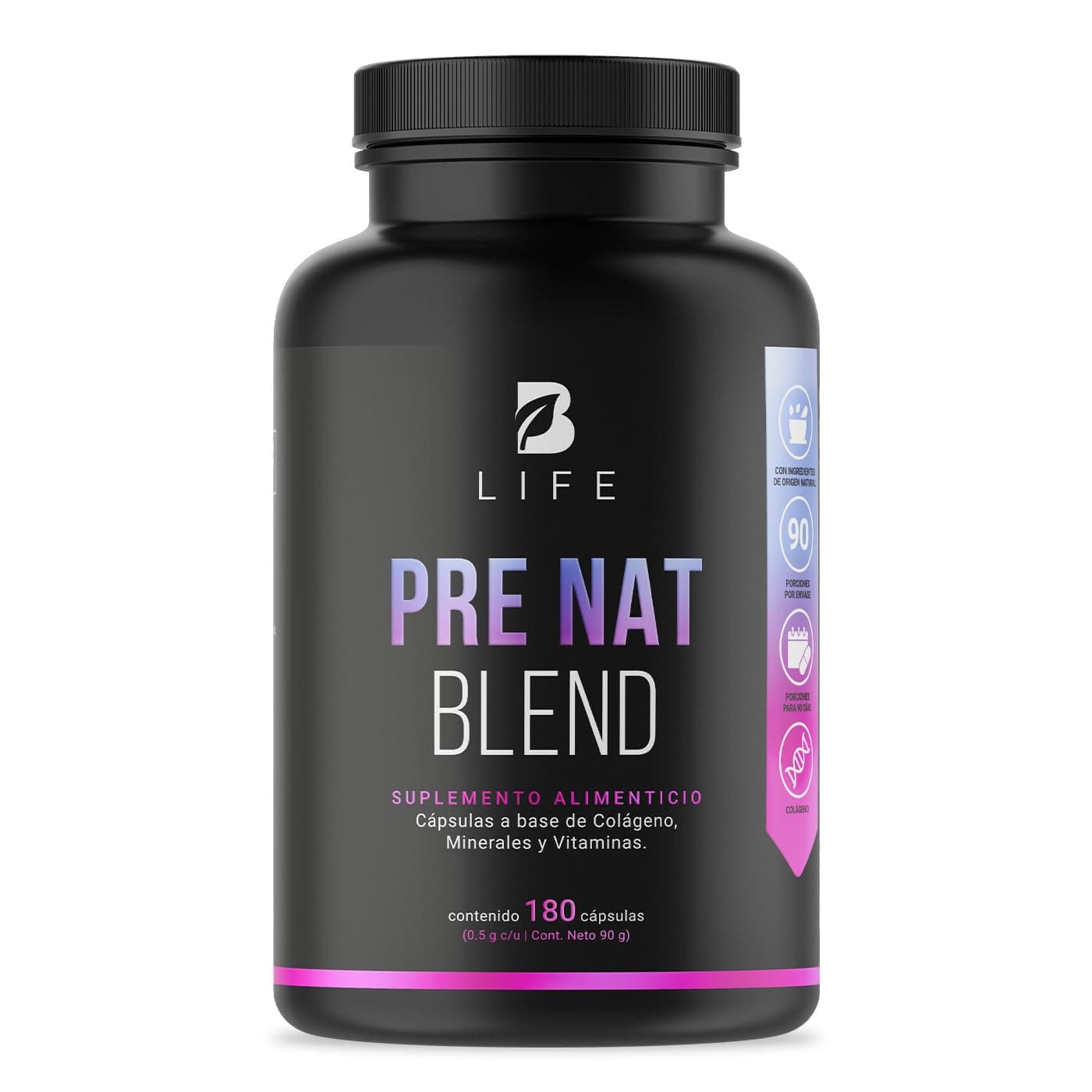 B Life Multivitamínico Pre Nat Blend 180 cápsulas Ácido Fólico y Calcio