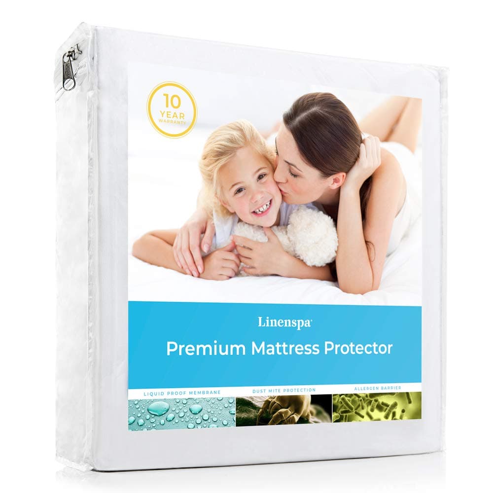 Linenspa - Protector de Colchón Matrimonial Impermeable - Tela Suave y 100% Impermeable