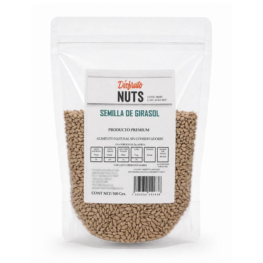 Semilla De Girasol Pelada Cruda Natural 500g Frutos Secos
