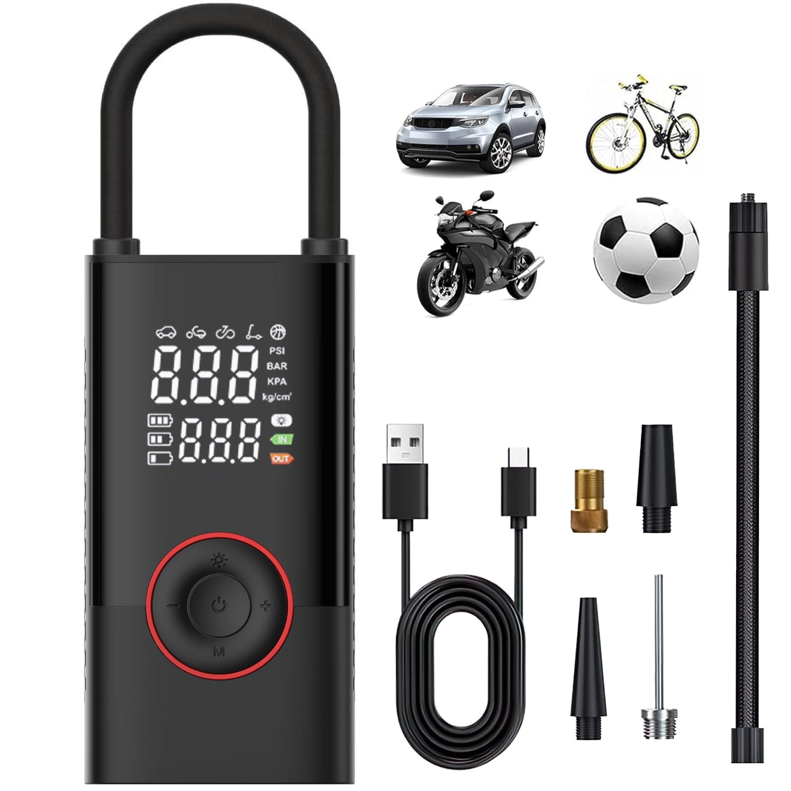 WULAR Compresor de Aire Portátil para Auto, Inflador de Llantas 150 PSI