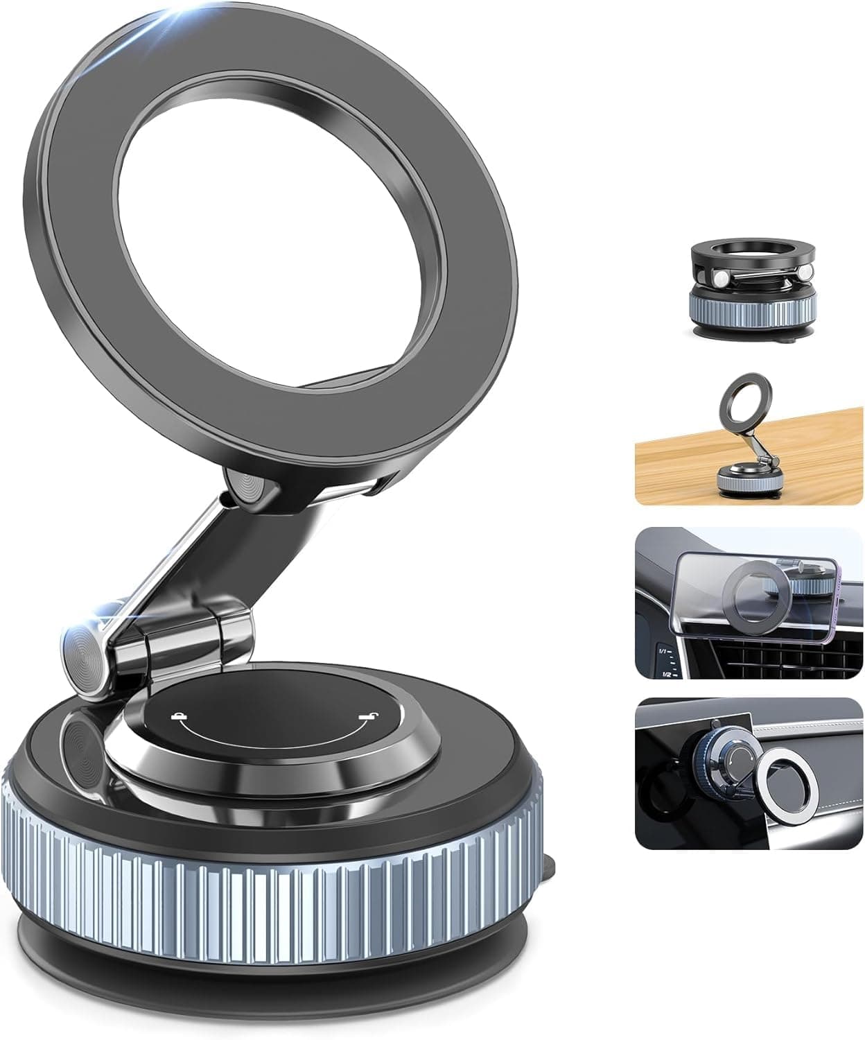 Gahenwo Soporte Magnético para Celular de Coche 360° Aleación de Aluminio