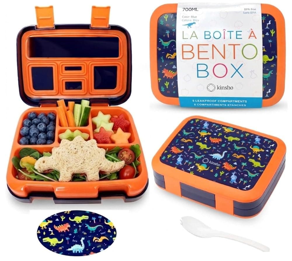 Lonchera bento de dinosaurio para niños y niñas