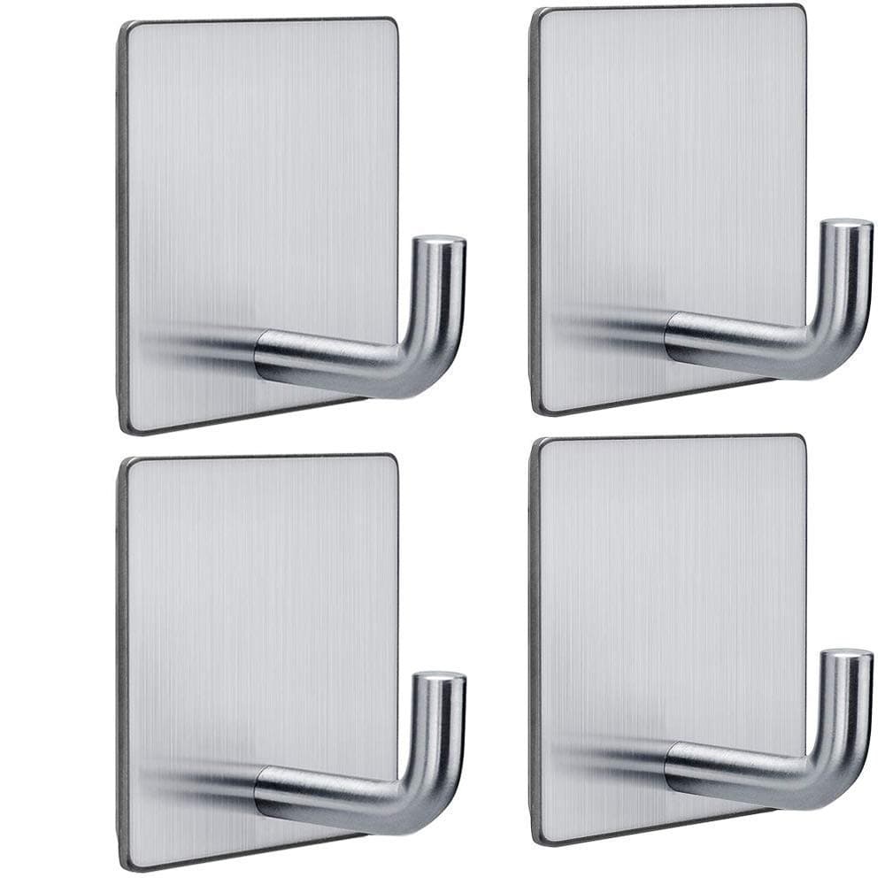 Gancho de Acero Inoxidable, ANNA TOSANI 4PCS Ganchos Autoadhesivos Ganchos de pared para trabajo