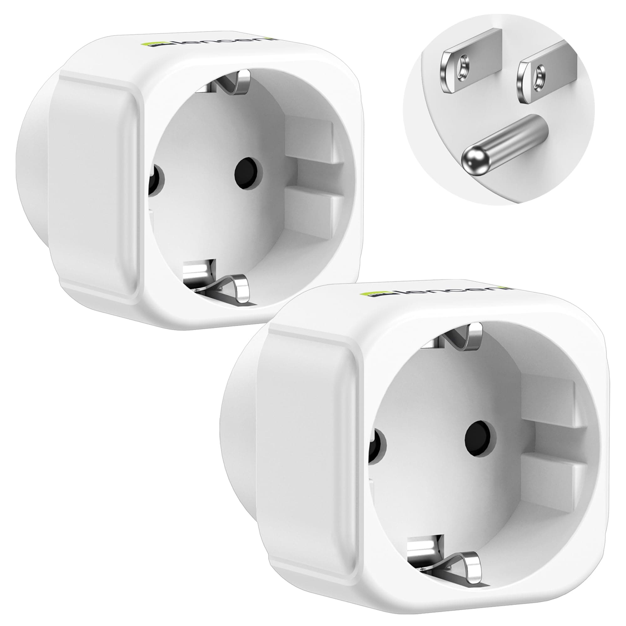 LENCENT 2 Piezas Adaptador de Enchufe de Europa a México, Adaptador