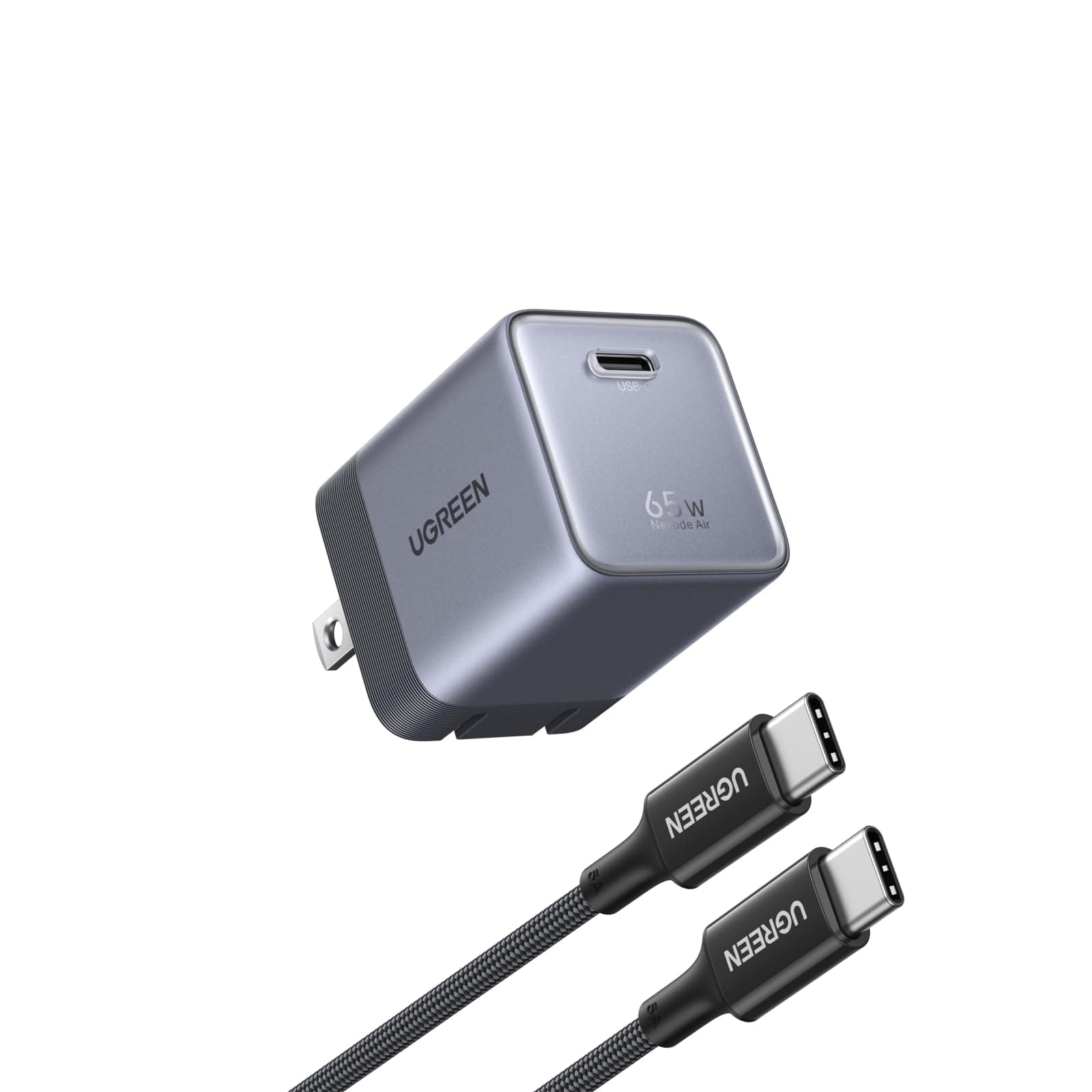 UGREEN Nexode Air 65W Cargador Tipo C con 100W Cable USB C Carga Rápida