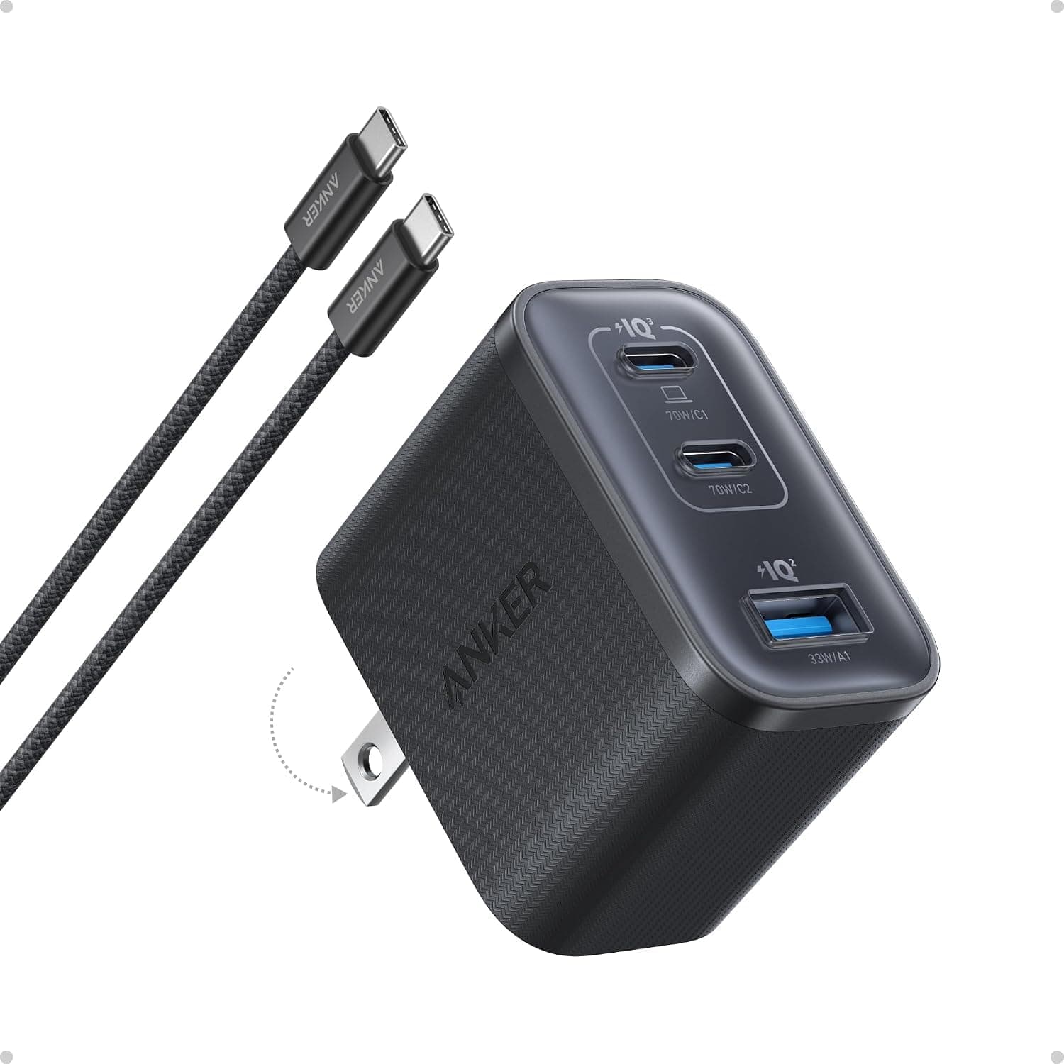 Anker Nano 70W Cargador Tipo C de 3 Puertos