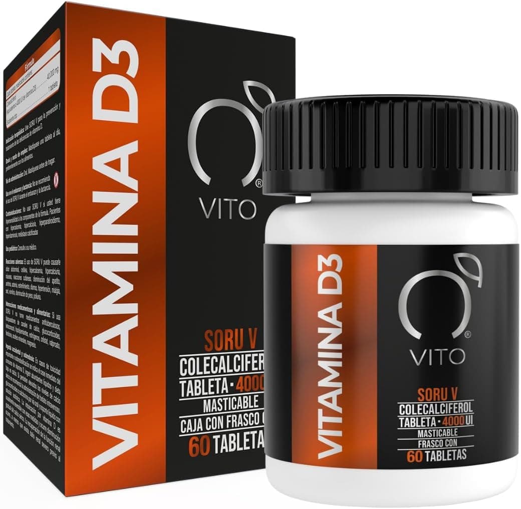 VITO - Vitamina D3 - Colecalciferol 4000 UI - 60 Tabletas Masticables