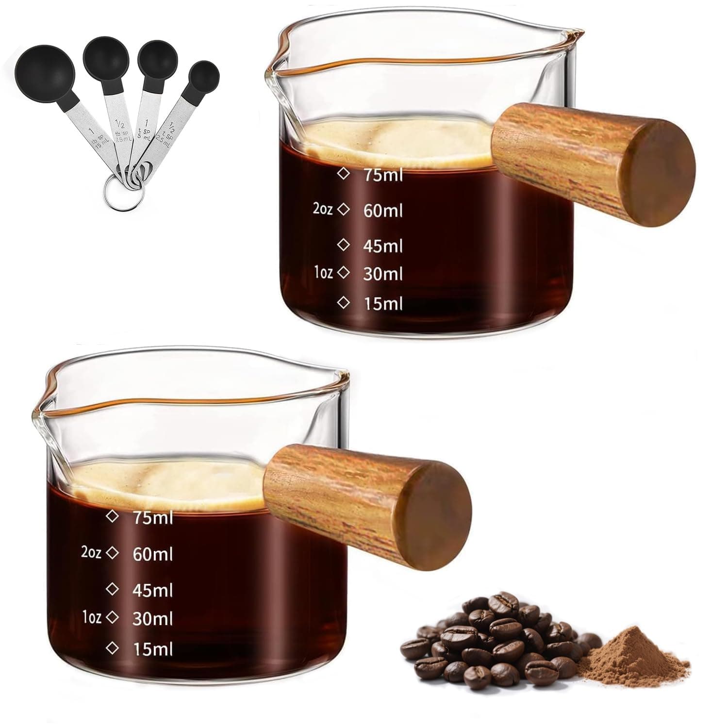 2PCS Taza Medidora Espresso 75 ml