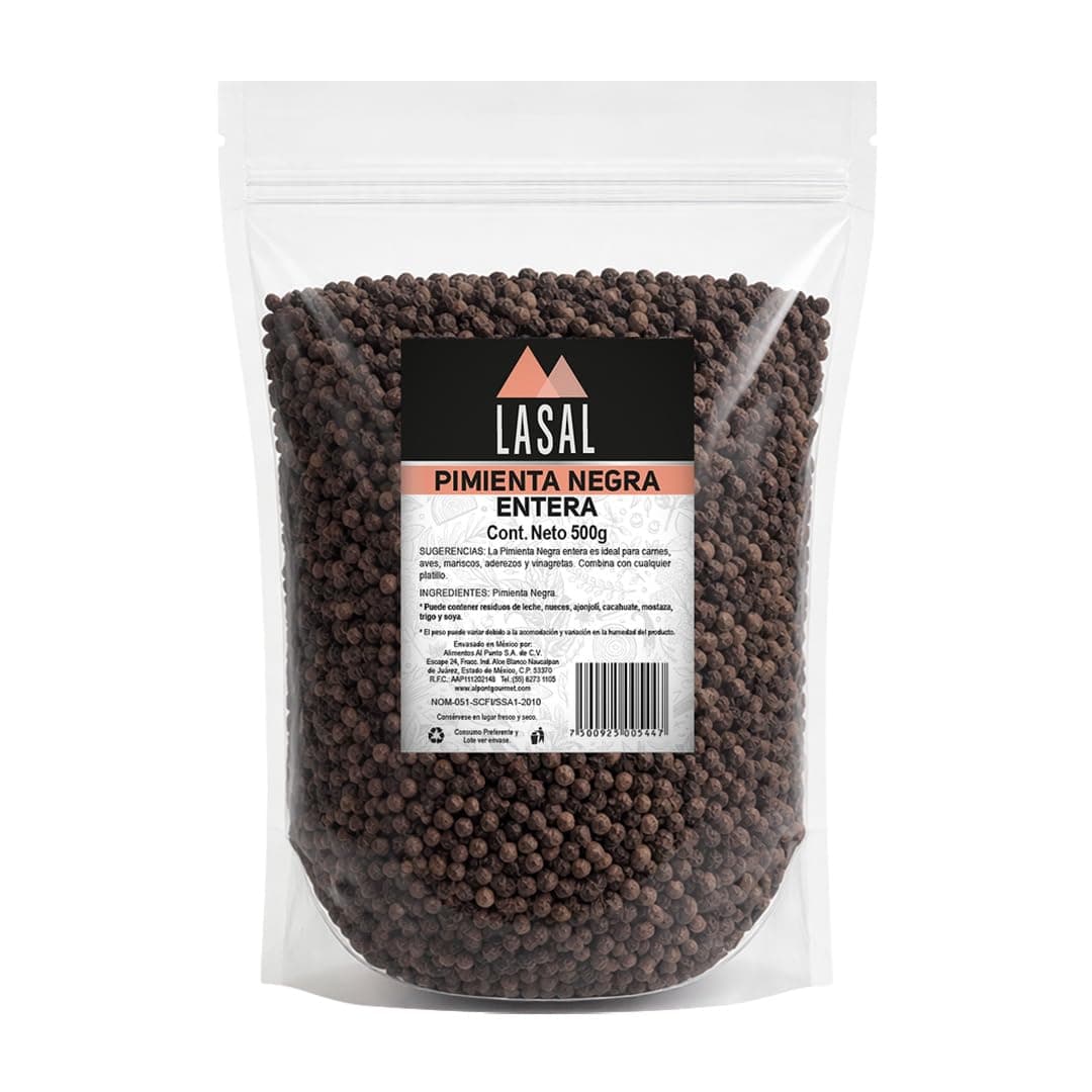 LASAL Pimienta Negra Entera 500 Gramos
