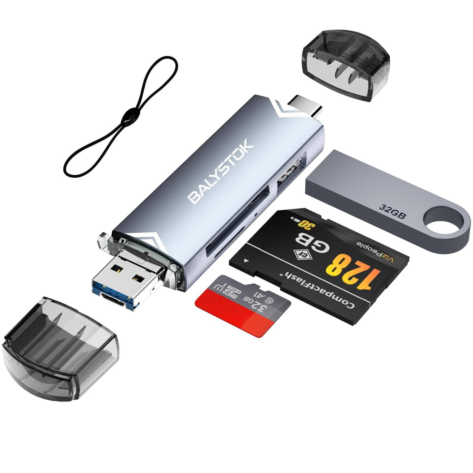 BALYSTOK Lector de Tarjetas SD USB C y USB A