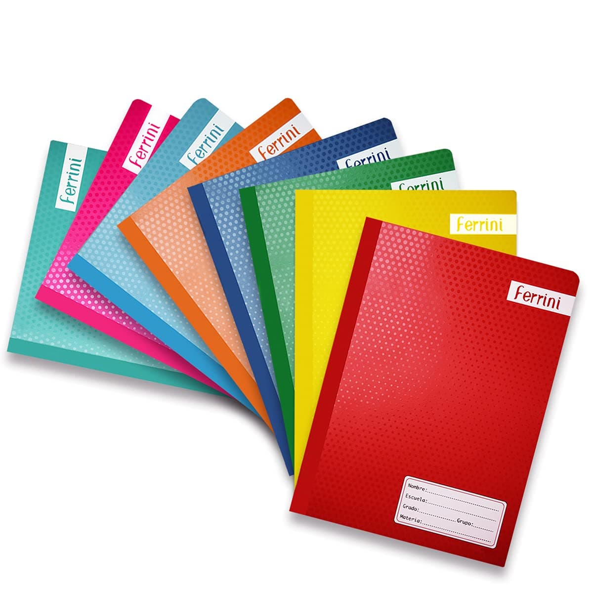 Ferrini | Cuadernos Cosidos Tamaño Profesional UNICOLOR | Libreta 100hojas | Pasta Semi Rigida