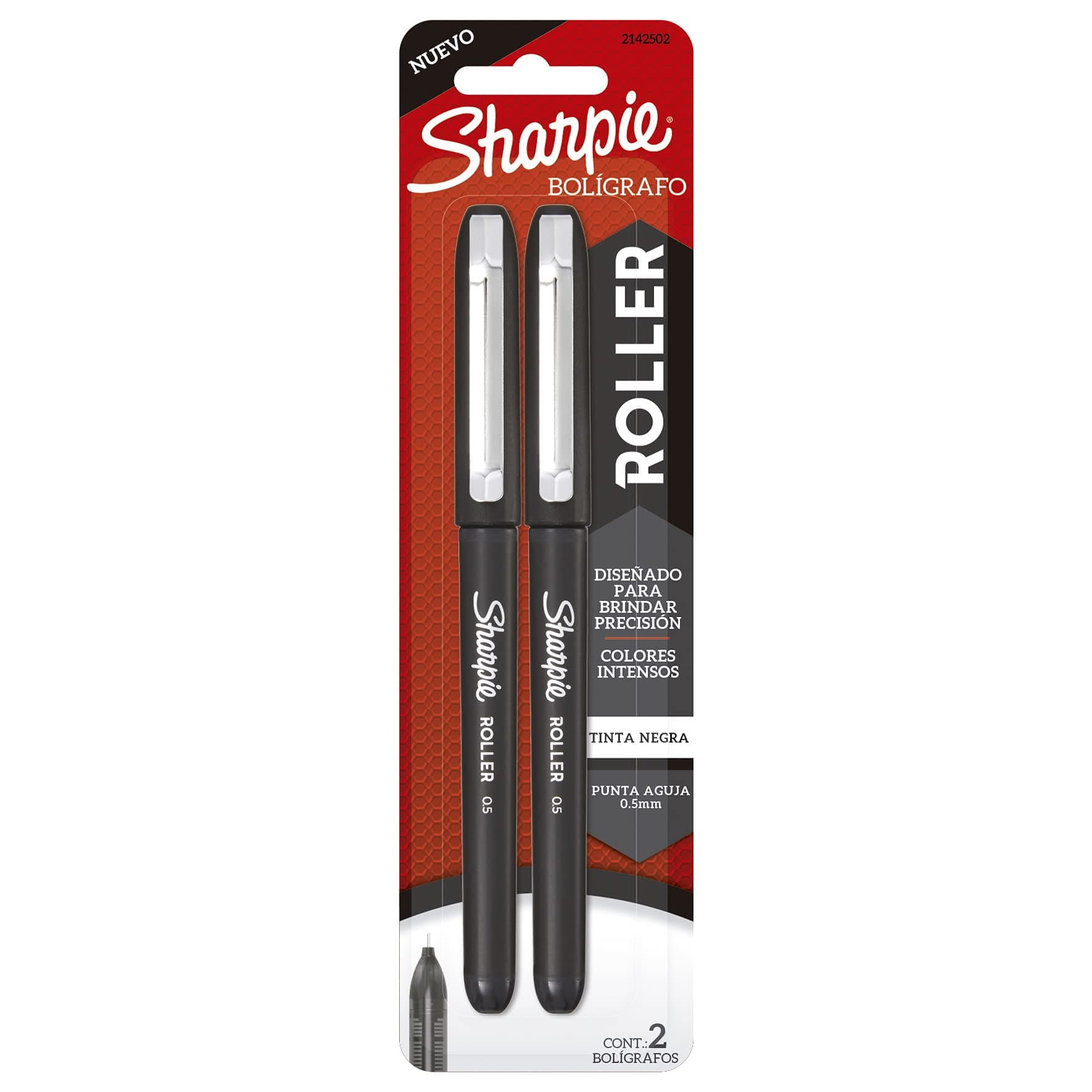 Sharpie Rollerball Pen, Punta Aguja (0.5mm), Tinta Azul, Tarjeta X 2