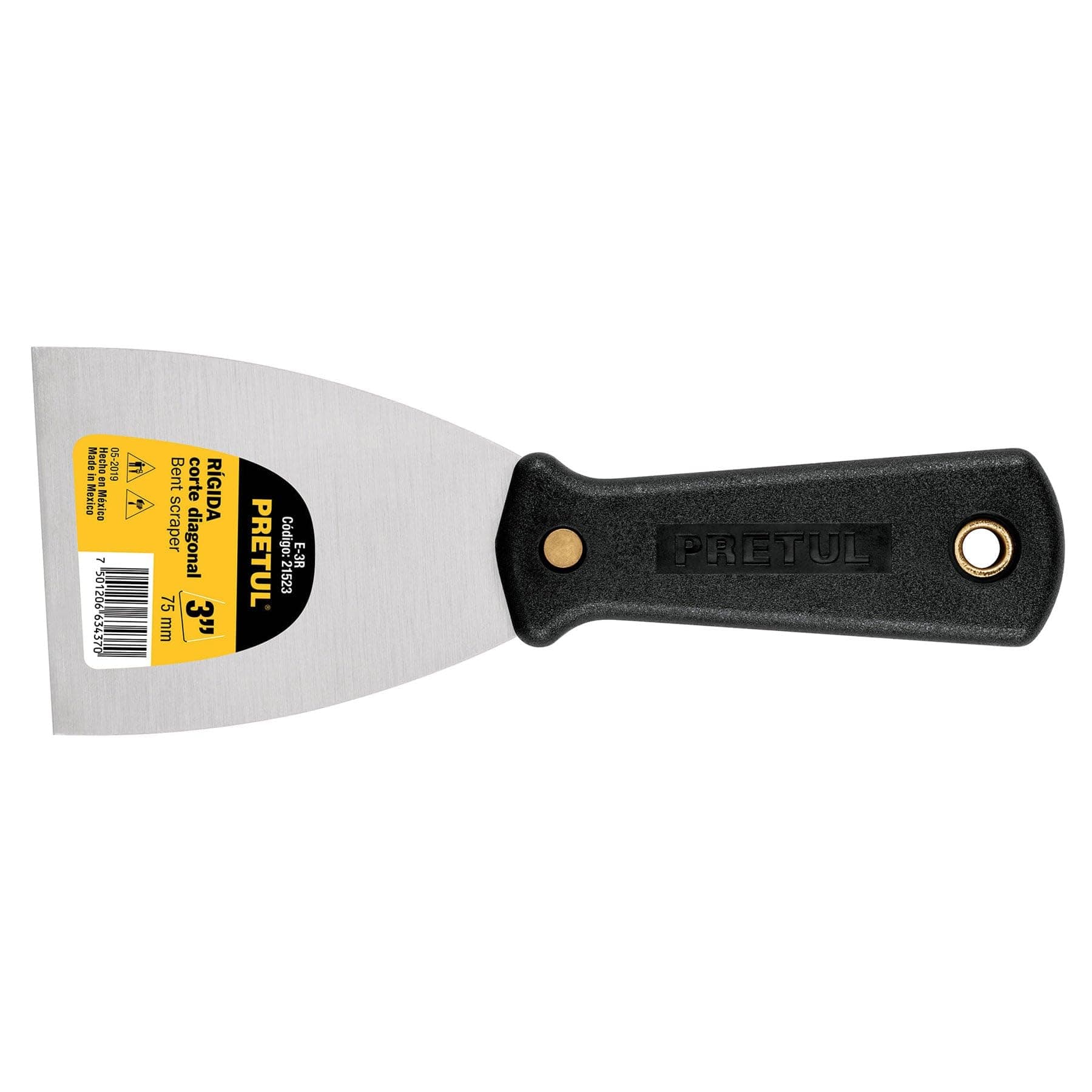 Pretul E-3R, Espátula 3", rígida, en acero al alto carbono