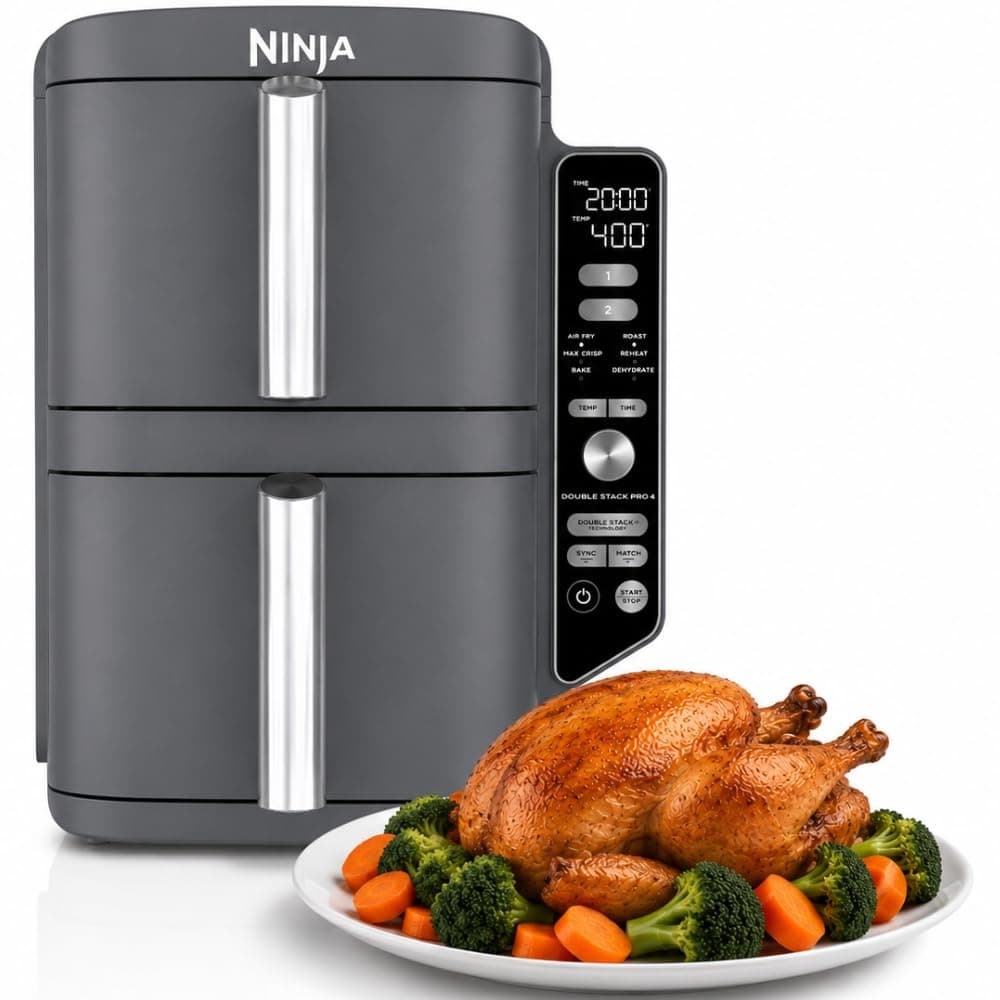 Ninja DoubleStack XL Freidora 9.45L 4 Alimentos a la Vez SL401LAA