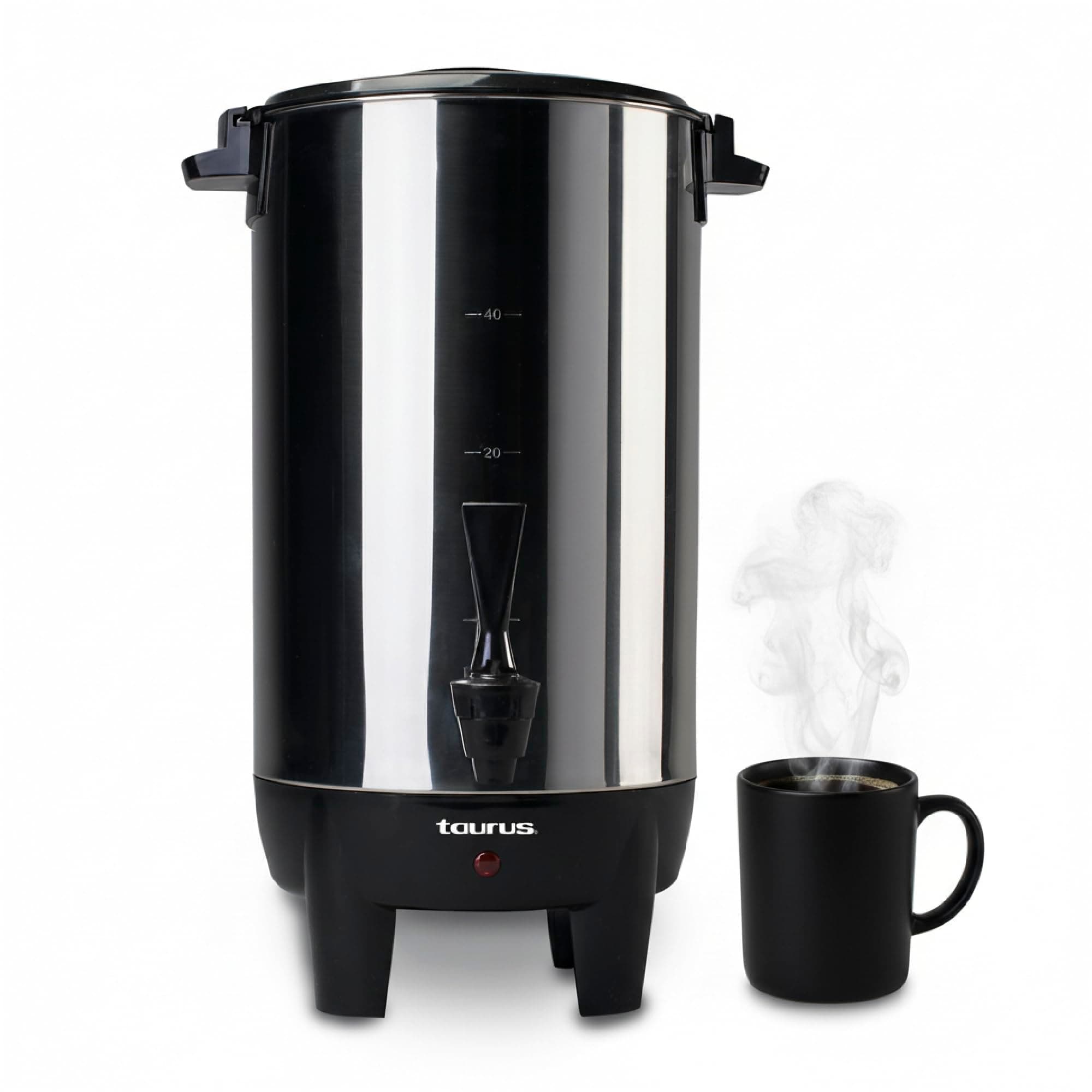 TAURUS COLUMBA | Cafetera Percoladora 40 Tazas 4.5L de Acero Inoxidable | Mantiene Café Caliente
