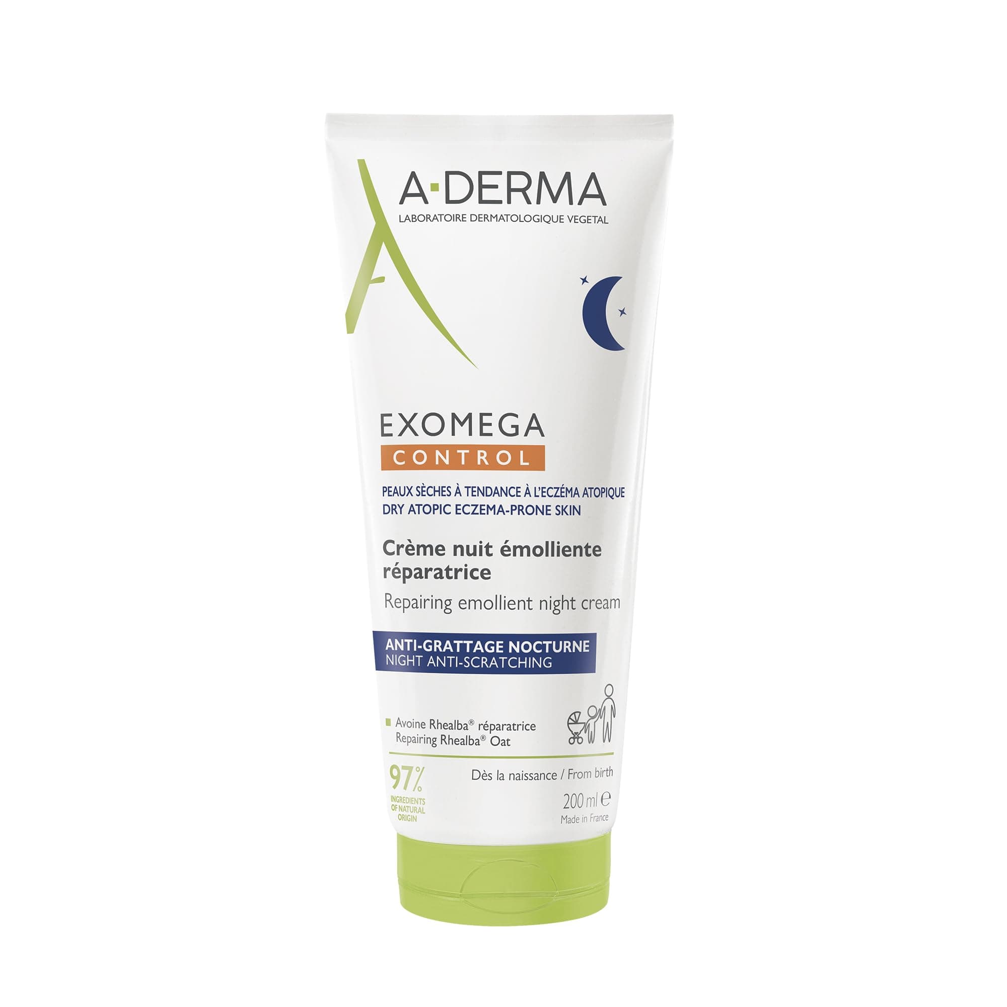 A-Derma Exomega Control Crema Hidratante Emoliente Noche Piel Atópica 200ml
