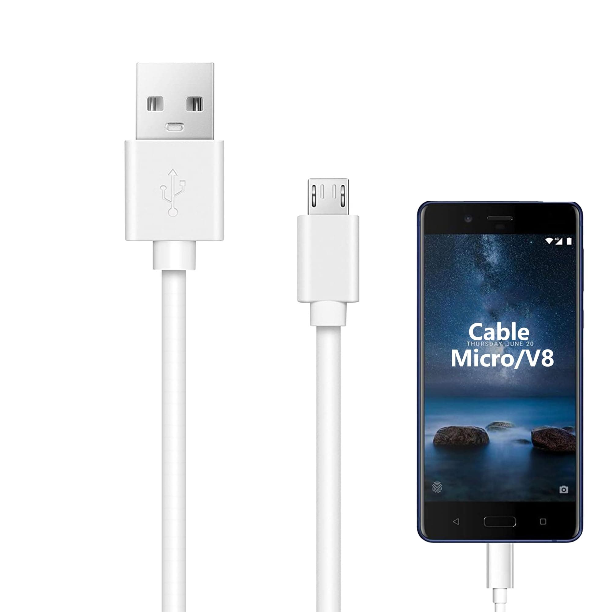 MORNWELL Cable V8 Micro USB Carga Rápid