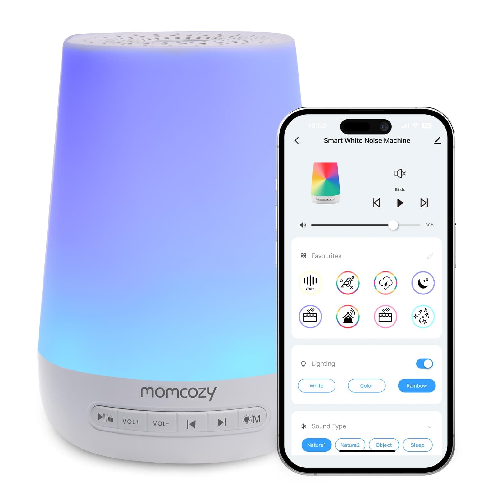 Máquina de sonidos para bebés Momcozy