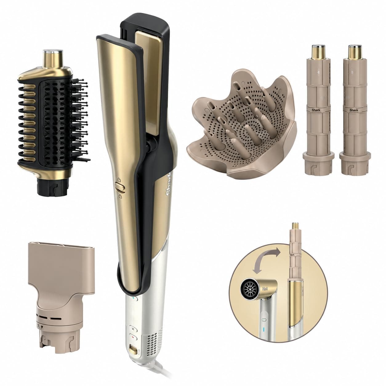 Shark Glam™ 5 en 1 Secador de Cabello, Multiestilizador y Alisador