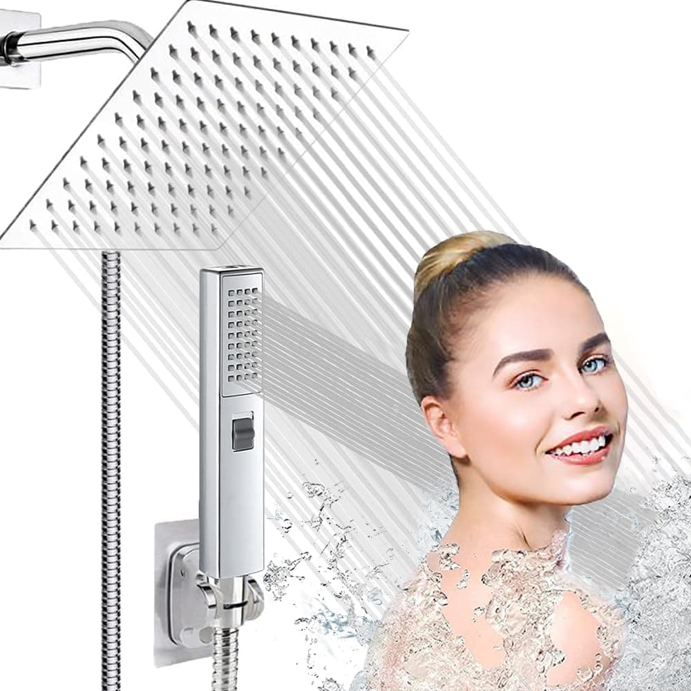 HAWOO Regaderas para Baño, 8" Cabeza de Ducha Acero inoxidable 2 Modos