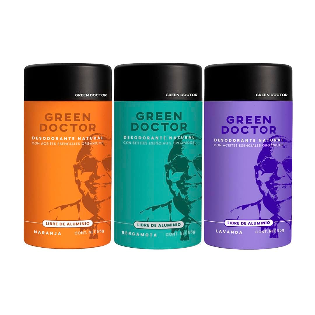 Green Doctor - Desodorante Natural Mix Bergamota, Lavanda y Naranja - Sin Aluminio Ni Parabenos