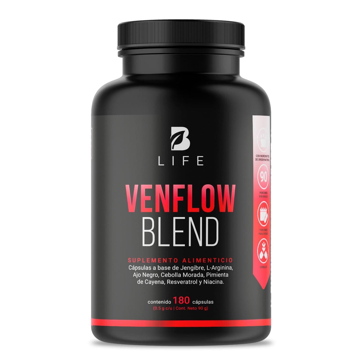 B Life Venflow Blend con Ajo Negro y Resveratrol de 180 cápsulas