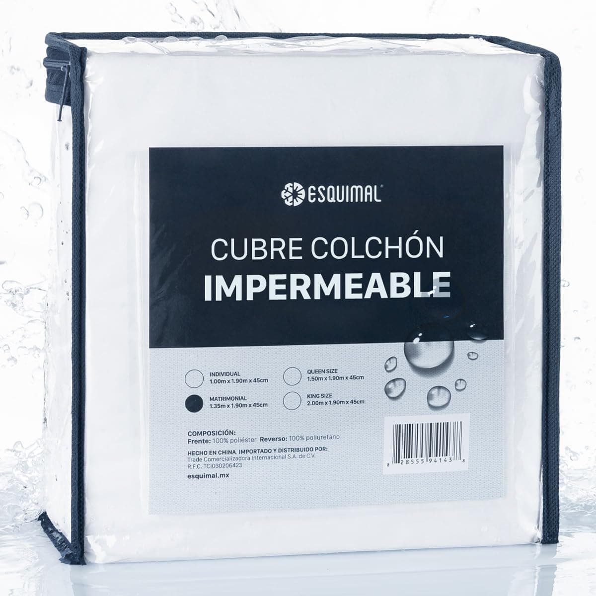 ESQUIMAL Cubre Colchón Protector Impermeable Queen Size