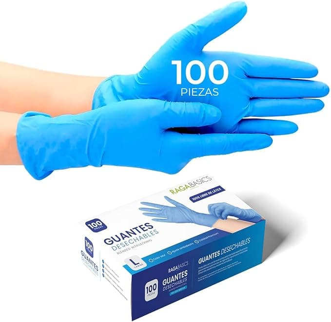 100 Guantes de Nitrilo de Alta Calidad Color Azul