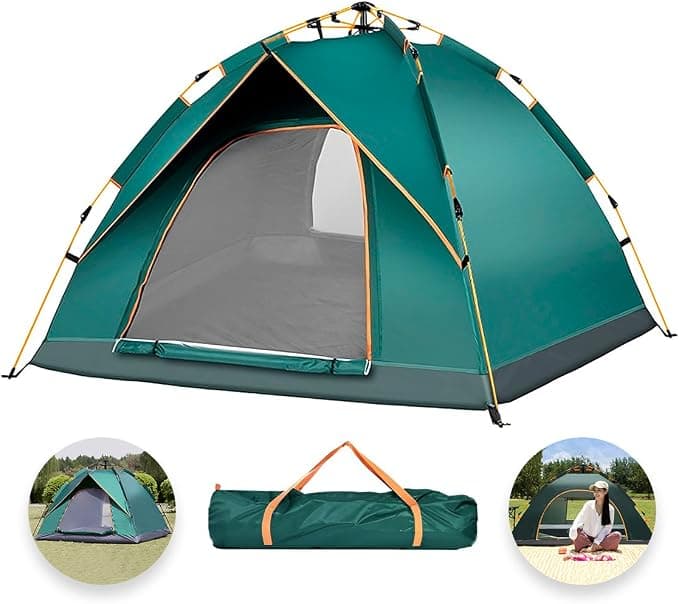 Raganet, Casa de Campaña para 3/4 Personas, Carpa Plegable de 2 Entradas, Tienda de Camping de