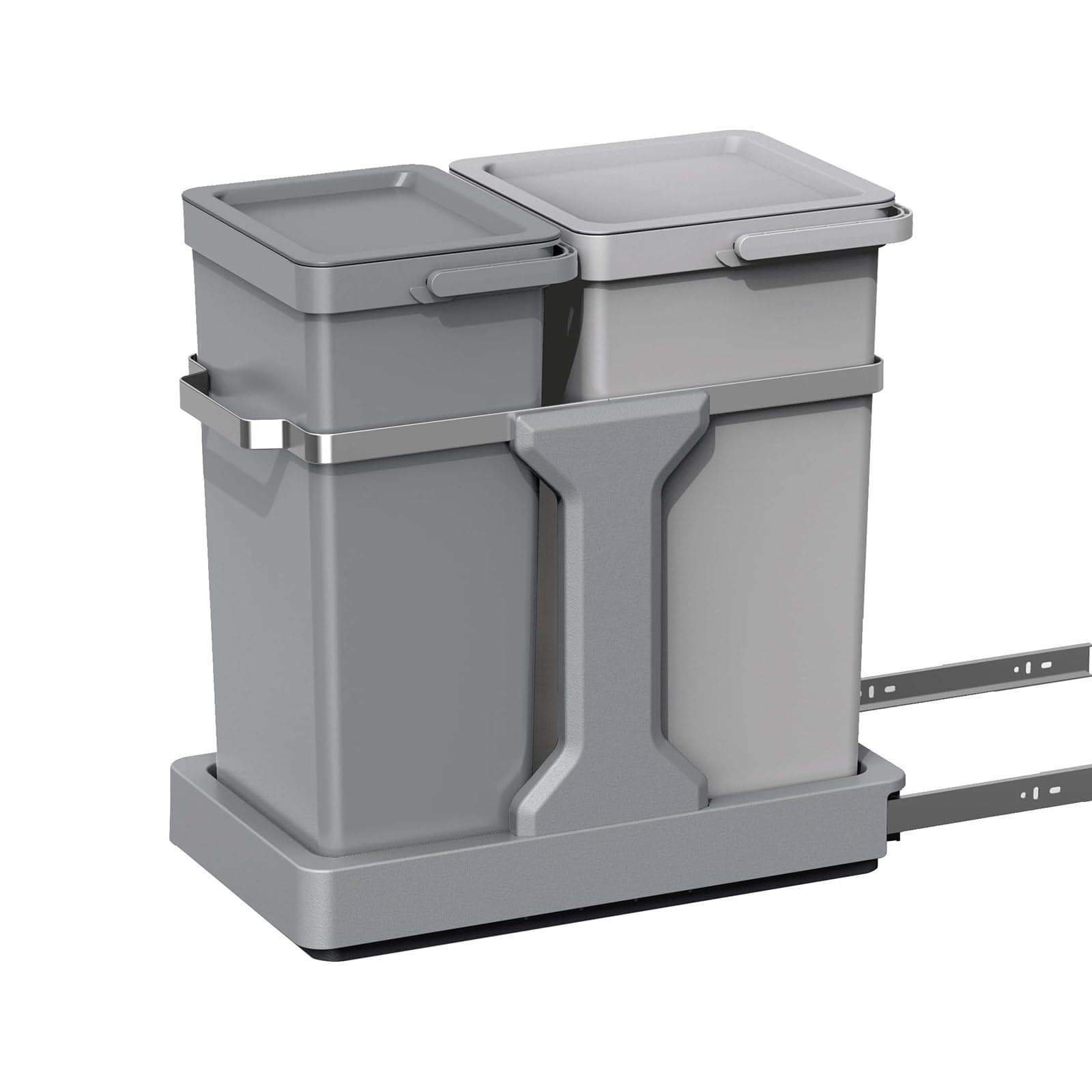 Eko Deco Duo Bote De Basura Recycler 20 L + 15 L Extraíble Gris
