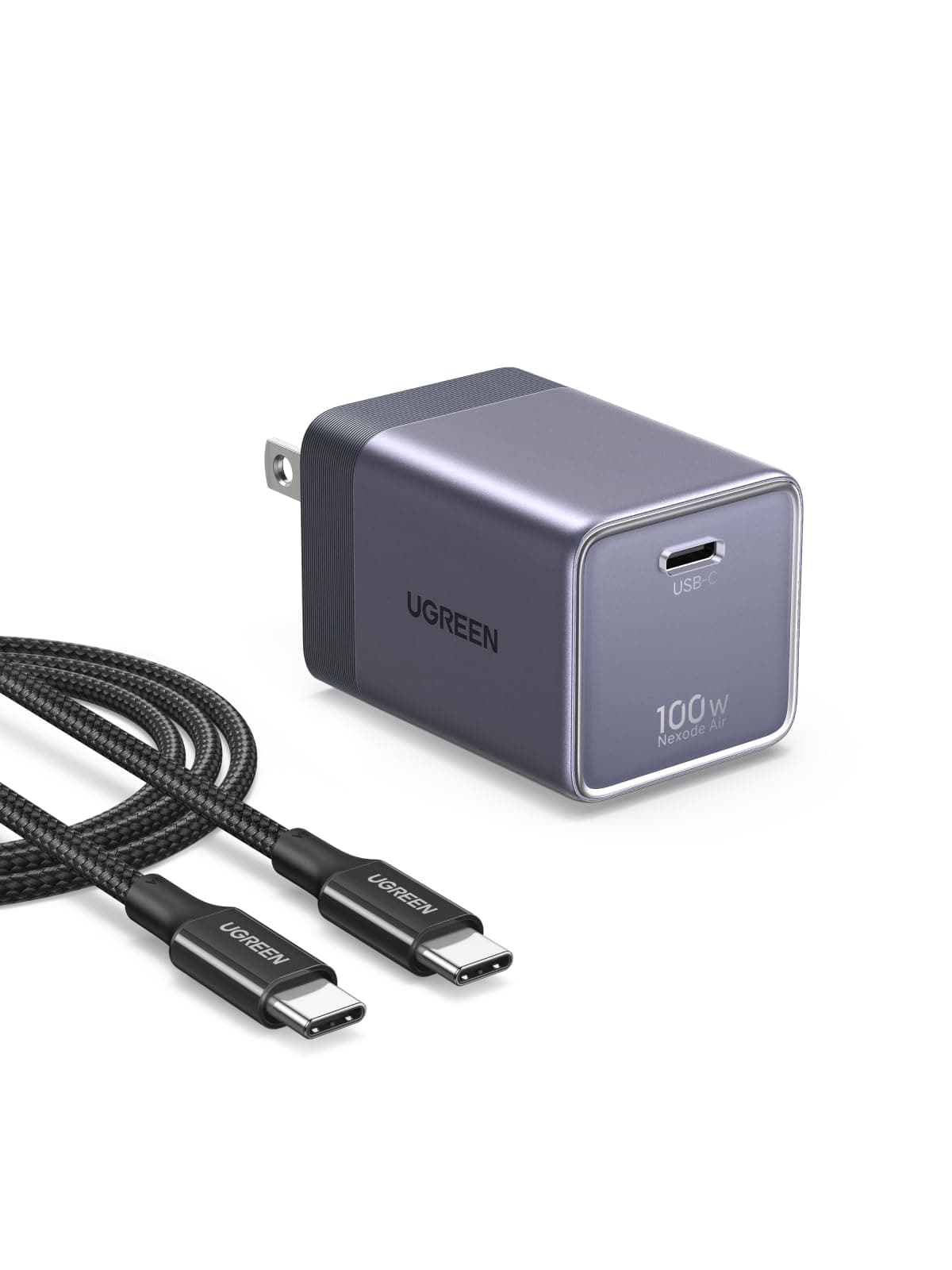 UGREEN Nexode Air 100W Cargador Tipo C con 100W Cable USB C 1M