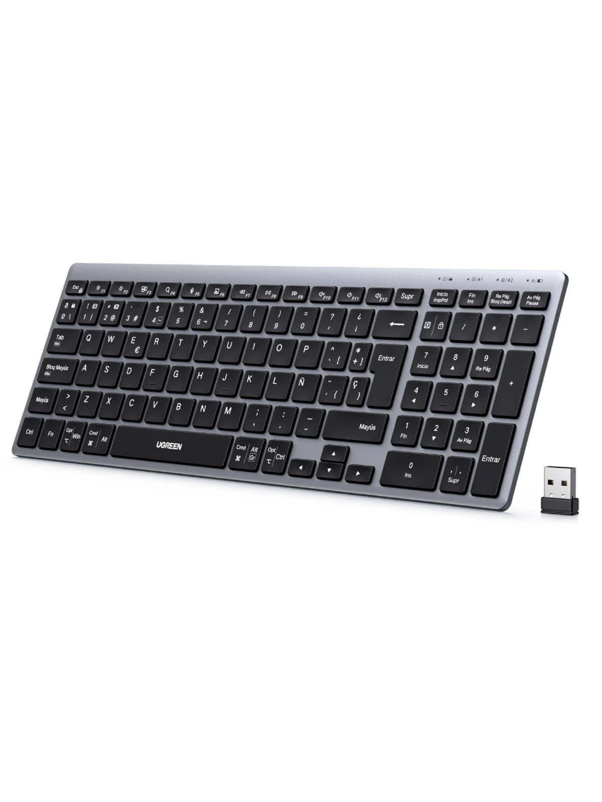 UGREEN Teclado Inalámbrico Bluetooth 5.4 & 2.4G Recargable