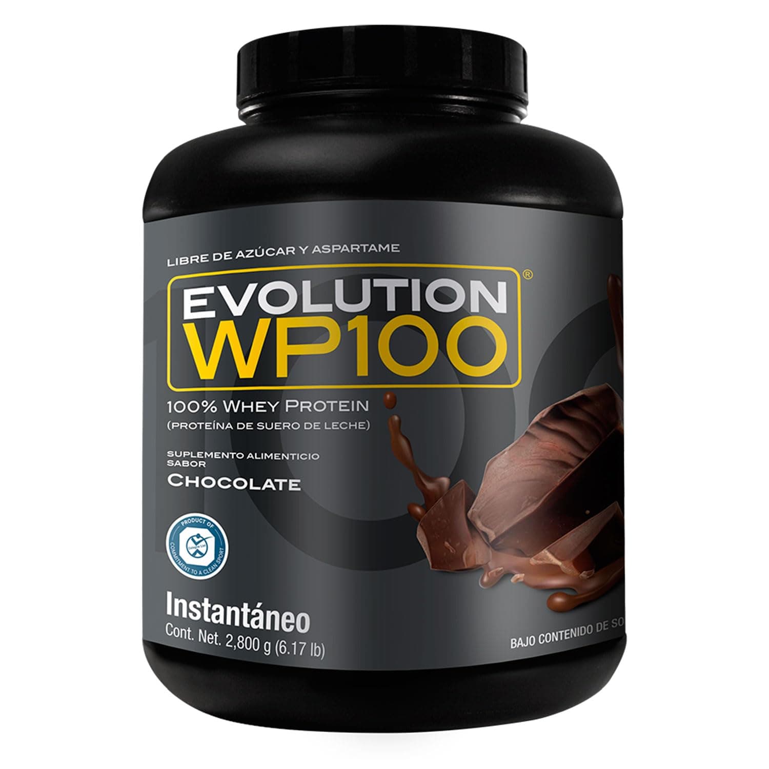 Evolution WP100 Proteína Aislada de Suero sabor Chocolate 2.8kg Polvo 0Carb