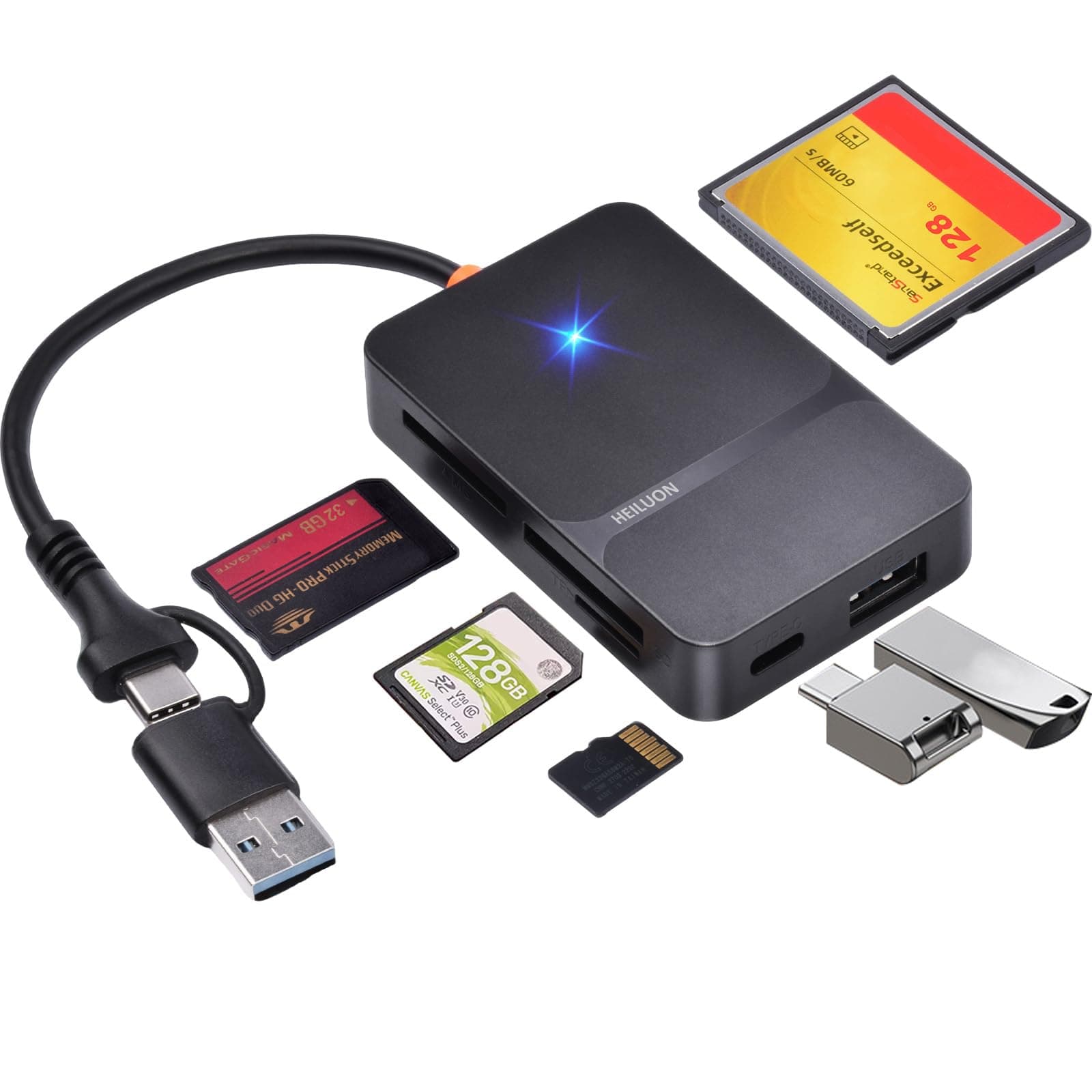 HeiLuon Lector de Tarjetas SD 8 en 1