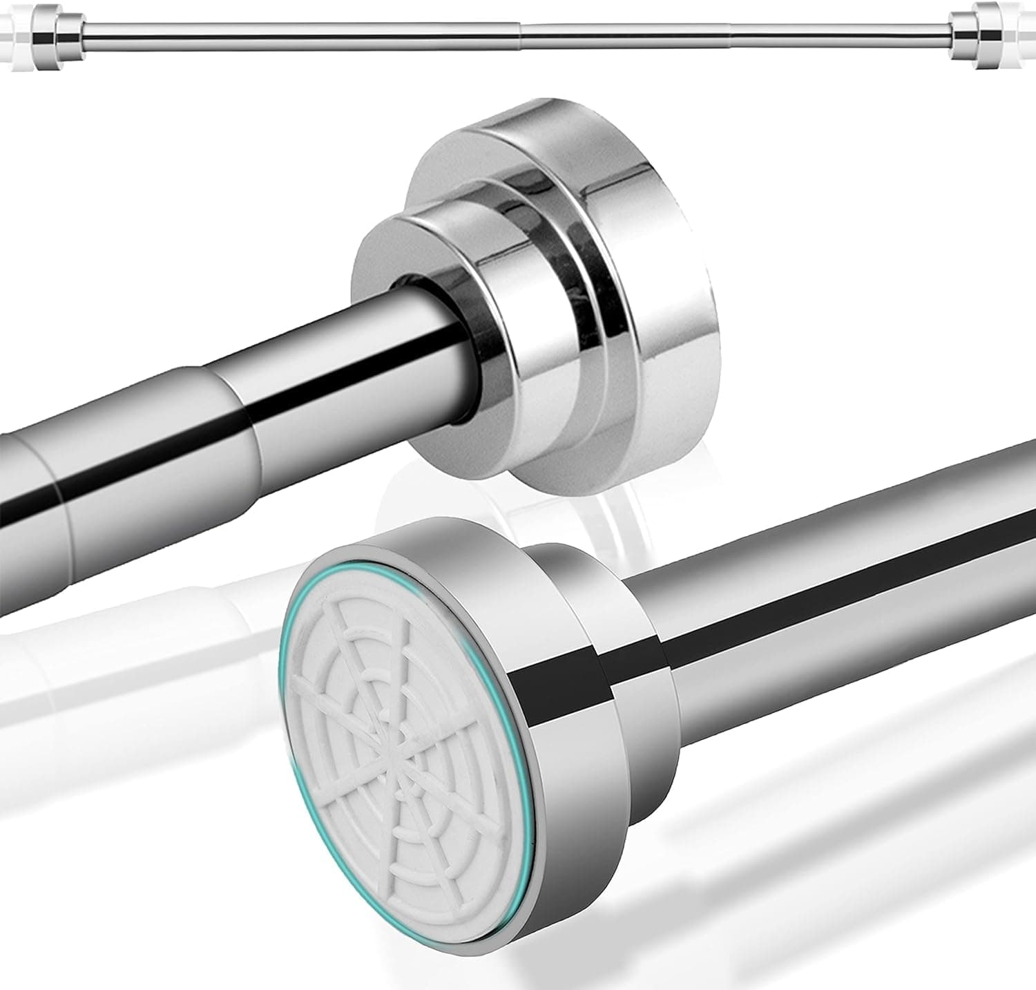 Bluelander Tubo para Cortina de Baño, Cortinero para Baño Ajustable y Retráctil para Cortina de 100