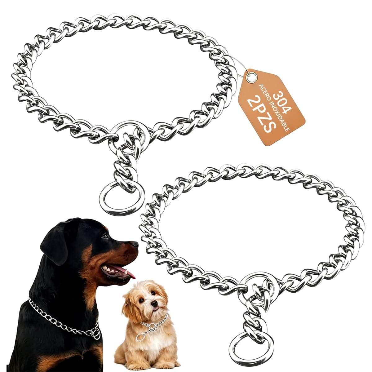 NIAWEA 2 Pzs Collar de Castigo para Perro 2.0mm×40cm Collar Entrenamiento