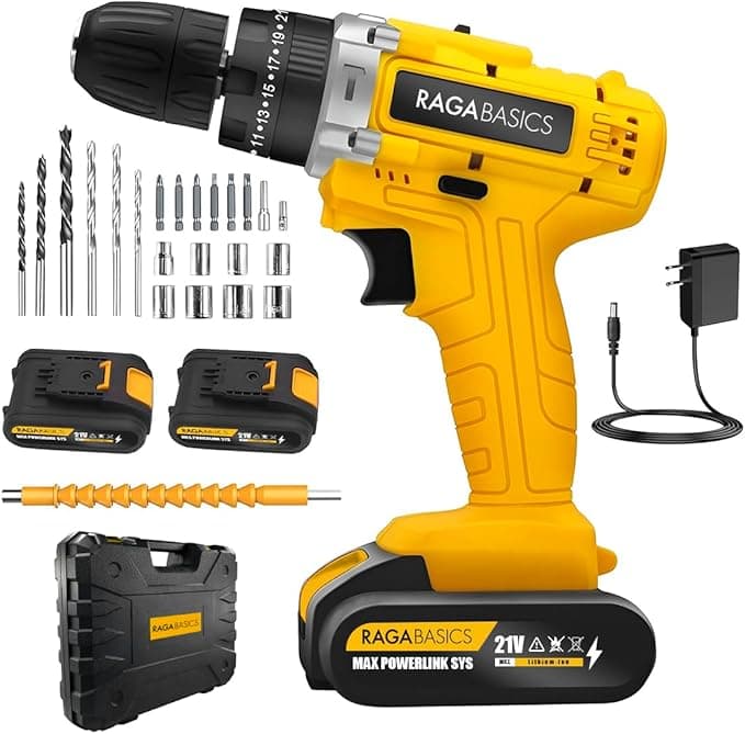 Raganet, Taladro Electrico y Inalambrico de 21V, Herramienta Profesional 3 en 1, Taladro