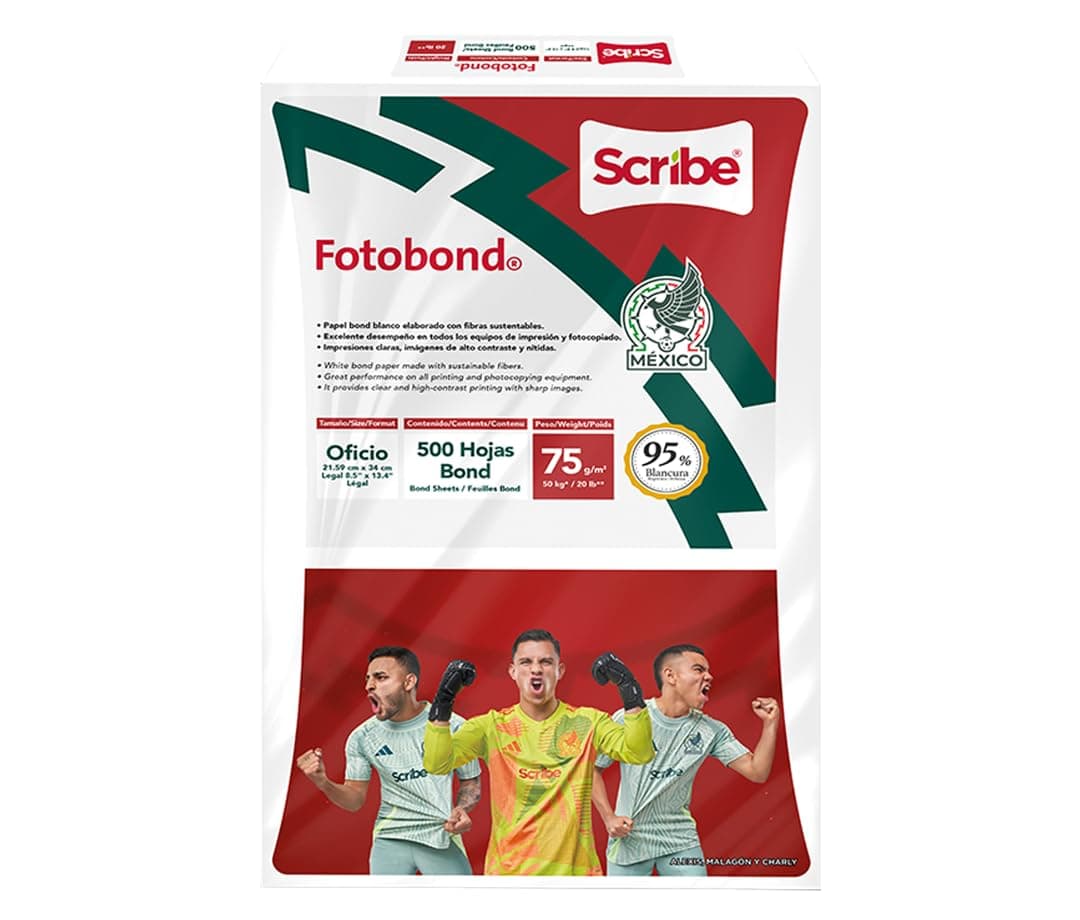 Scribe, Fotobond®, Papel Bond, Tamaño Oficio, 75 g/m², Paquete 500 hojas, Color Blanco
