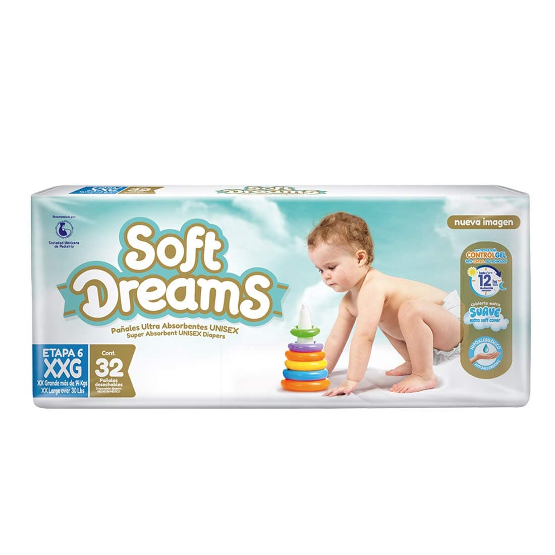 Soft Dreams Pañales Para Bebé Etapa 6 Talla Xxg 32 Piezas