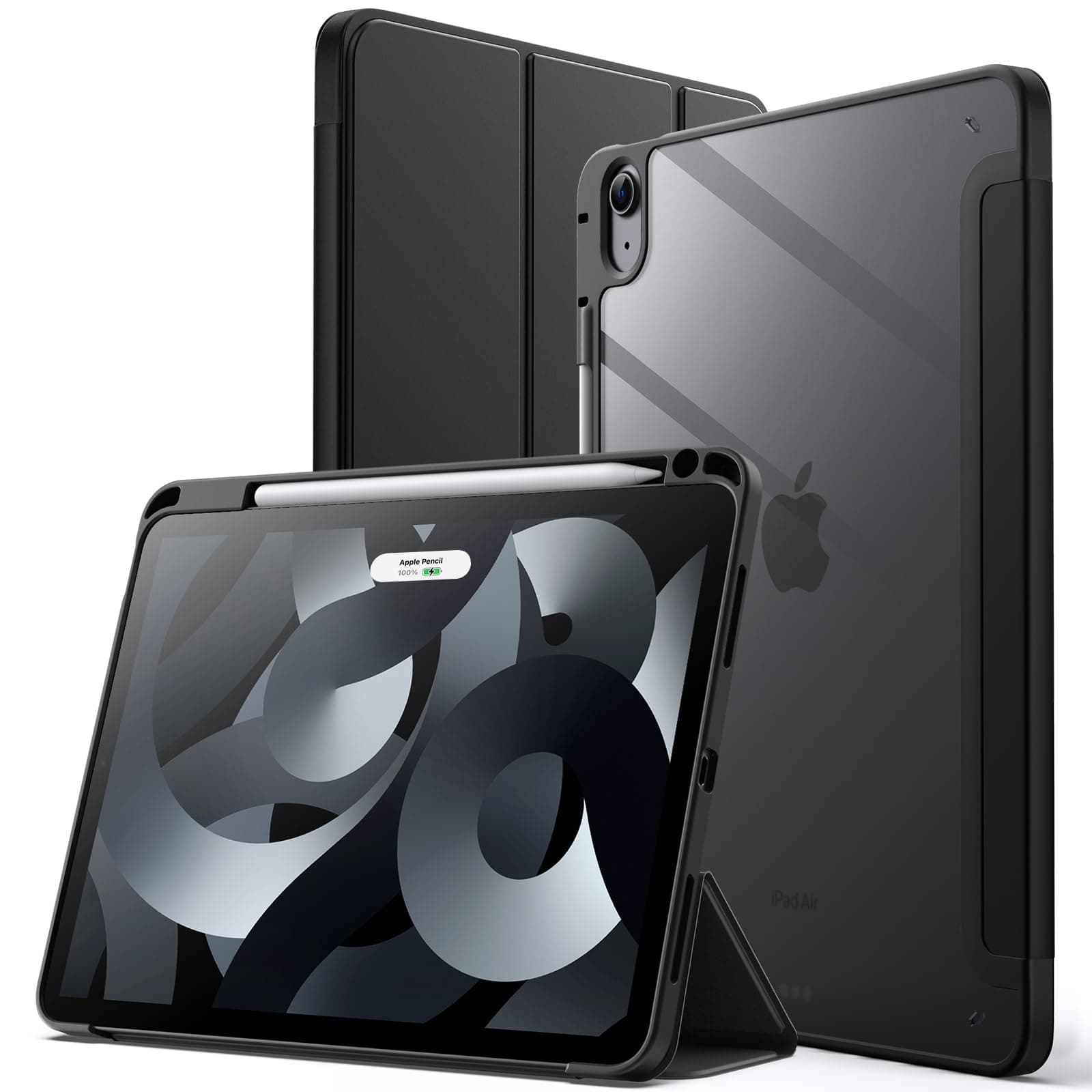 JETech Funda para iPad Air 11" M4/M3/M2 & Air 10.9" 5/4, Negro
