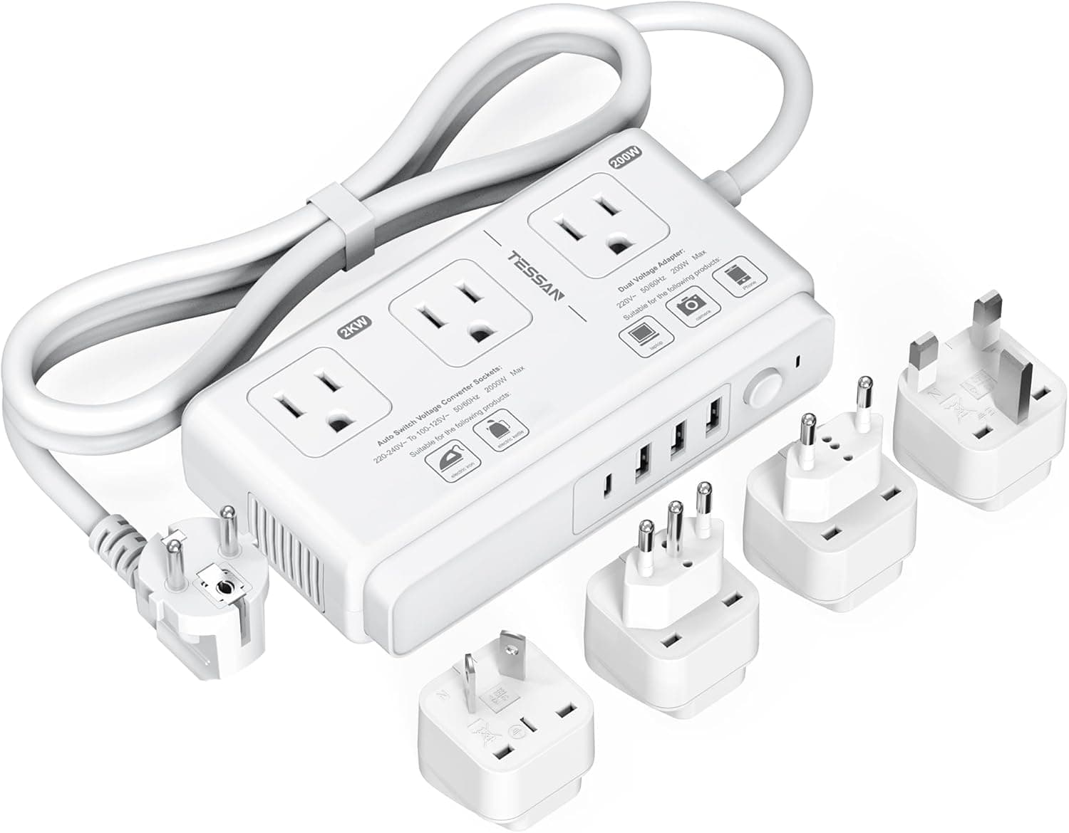 TESSAN Convertidor de Voltaje Europa 220V a 110V