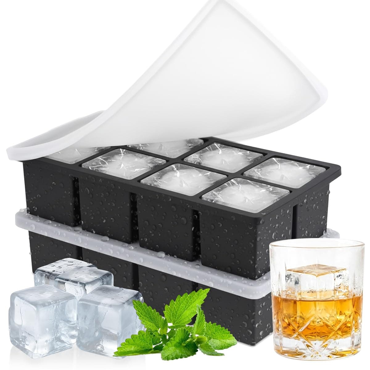 ZCGOINGTECH 2 Moldes y Bandejas de Silicona para Hielo