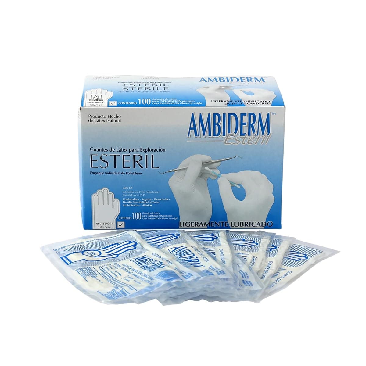 AMBIDERM 100 Guantes AMBIDERM ESTERIL (Chico) Ligeramente LUBRICADO