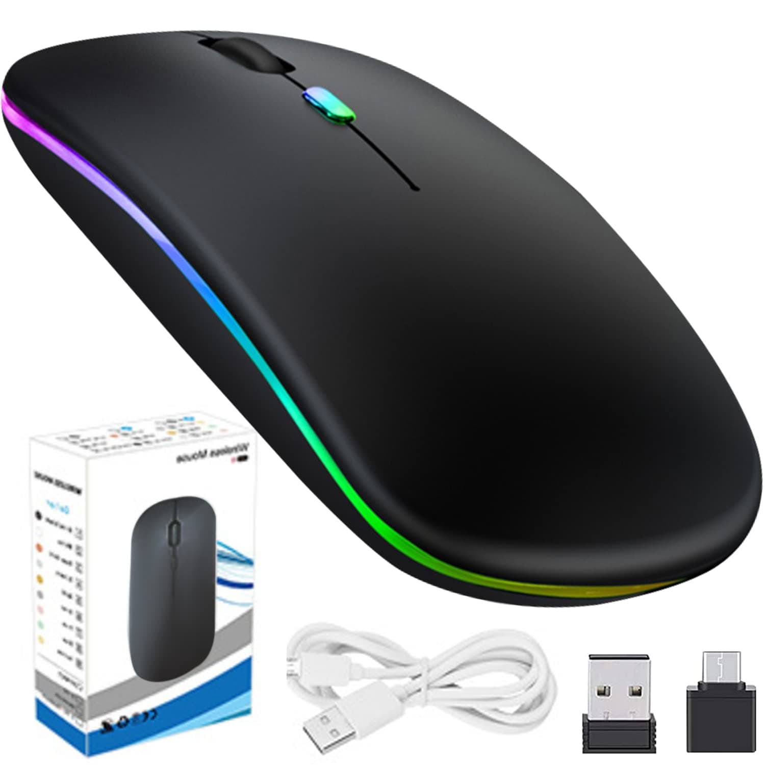 DQST Mouse Inalámbrico, 2.4G Mouse Inalámbrico Recargable