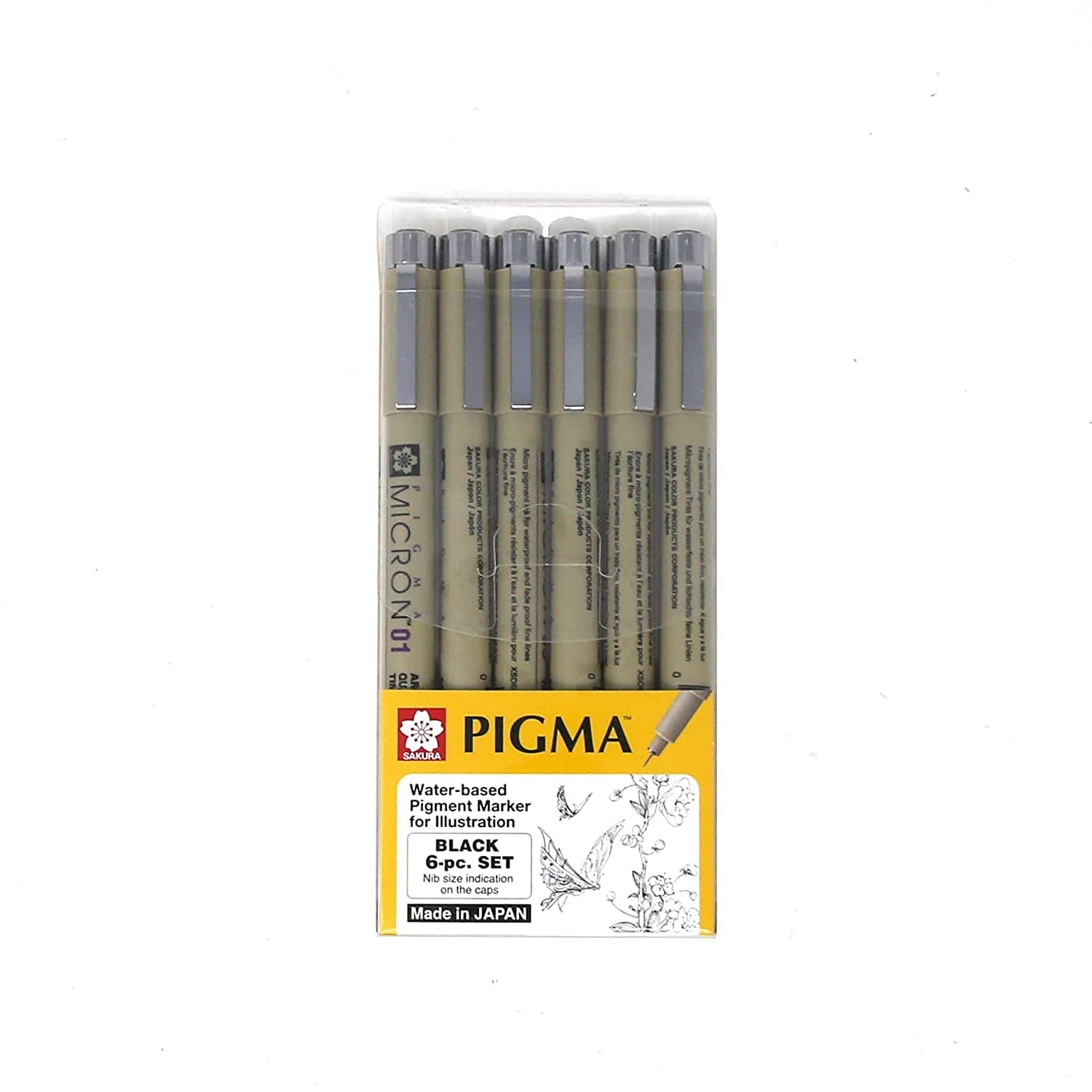 Sakura Set Pigma Micron Con 6 Color Negro