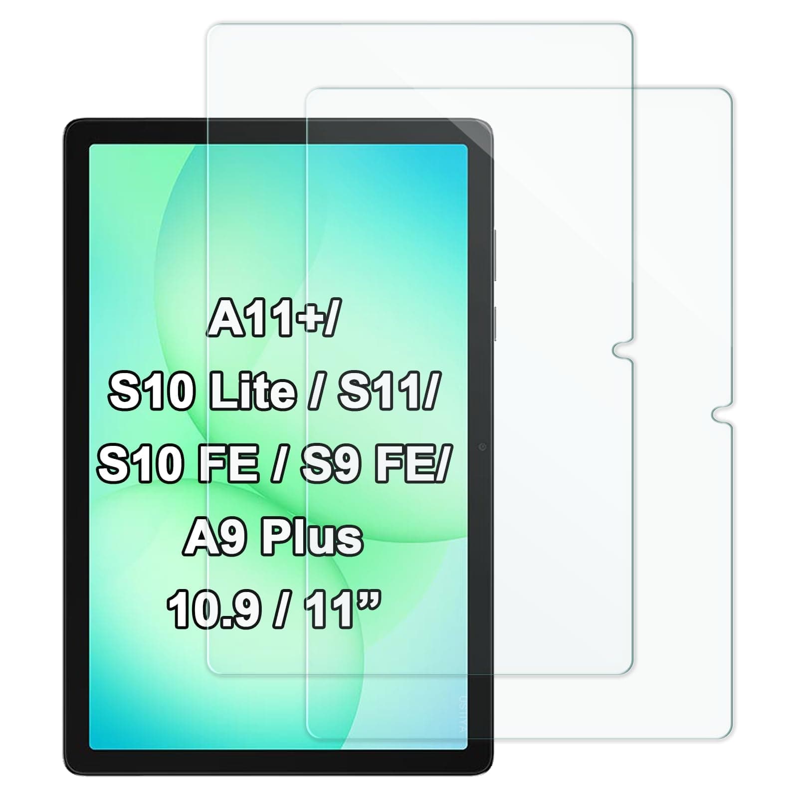 USTIYA 2x Mica para Samsung Galaxy Tab S11/S10 Lite/S10 FE/A11+ A11 Plus/S9 FE/S9/S8/S7/A9+ A9 Plus
