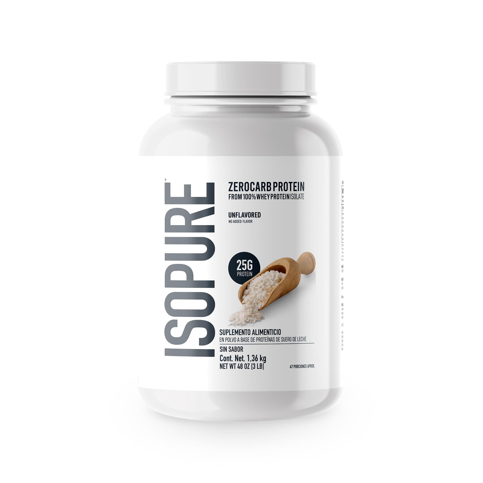 ISOPURE, Zero Carb, Proteína Whey, Sin Sabor, 3 Libras