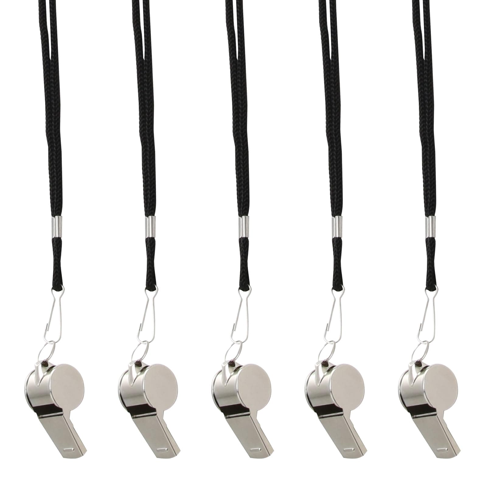 Owlbud Silbato de Acero Inoxidable (Paquete de 5) Silbato de Sonido Fuerte Ideal para Entrenadores